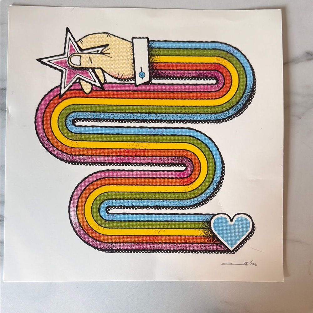 Colorful Hand and Heart Art Print